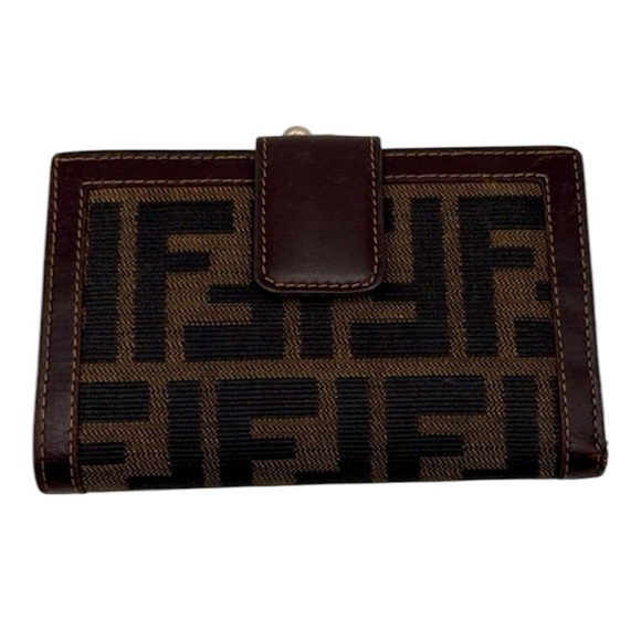 Fendi Brown and Black Wallet With Kiss-Lock - Picture 1 of 6